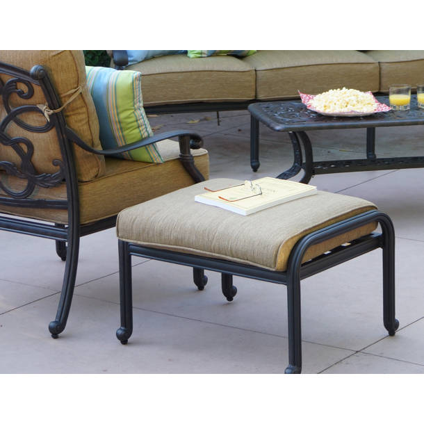 Fleur De Lis Living Baumann Metal Outdoor Ottoman & Reviews | Wayfair